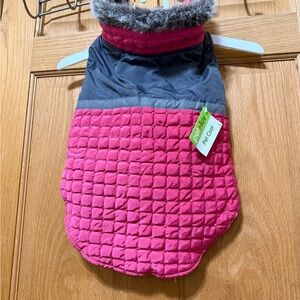 Bright Pink Pet Fur-trimmed Jacket - Size Large